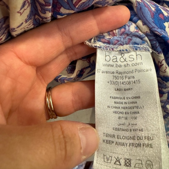 Ba&sh Paisley Blue and Purple Button-down - Picture 8 of 9